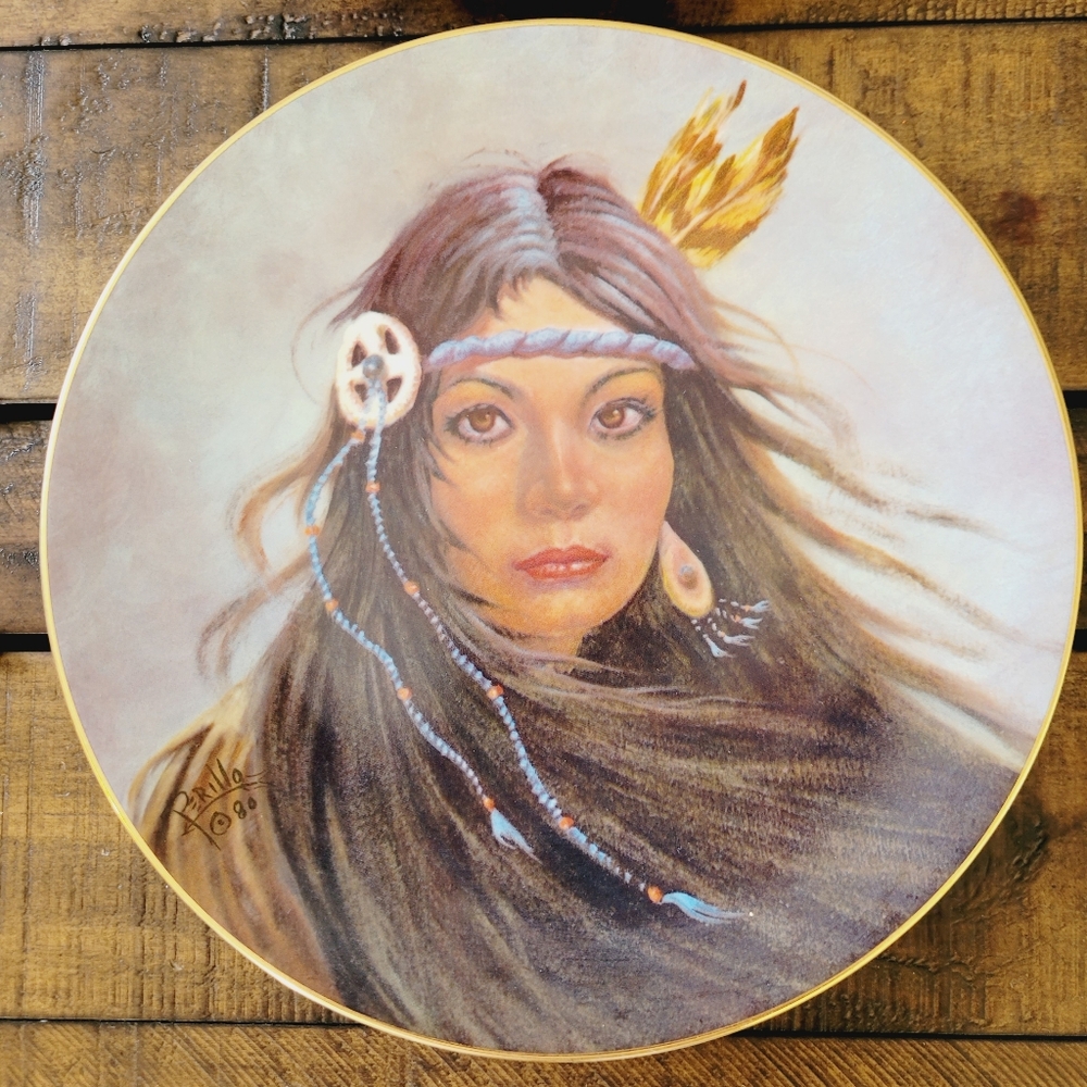 Vintage Pocahontas Collector Plate Gregory Perillo 1981 Limited Edition Princess